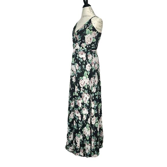 Lulus | Women | Legendary Romantic Dark Floral Chiffon Wrap Maxi Dress | Size XL - Picture 4 of 16